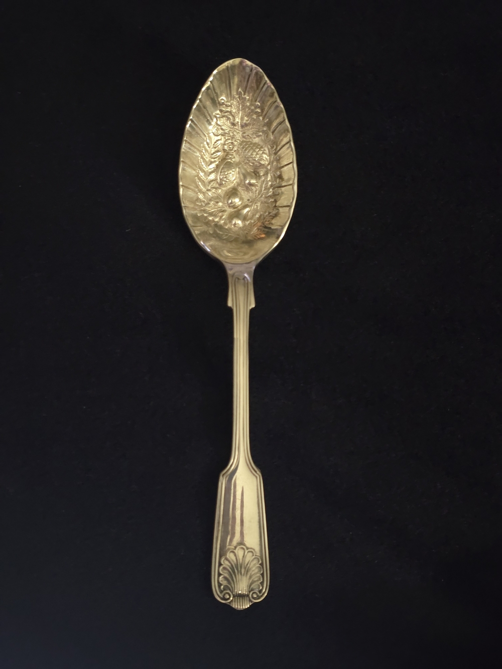 Vintage Sheffield Silver Plated Fruit/berry Serving Spoon